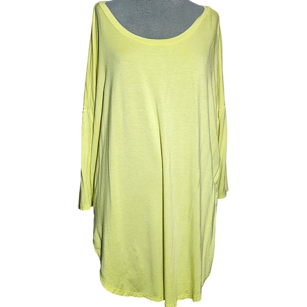 Yellow Tunic Length Top Size Medium Made in the USA